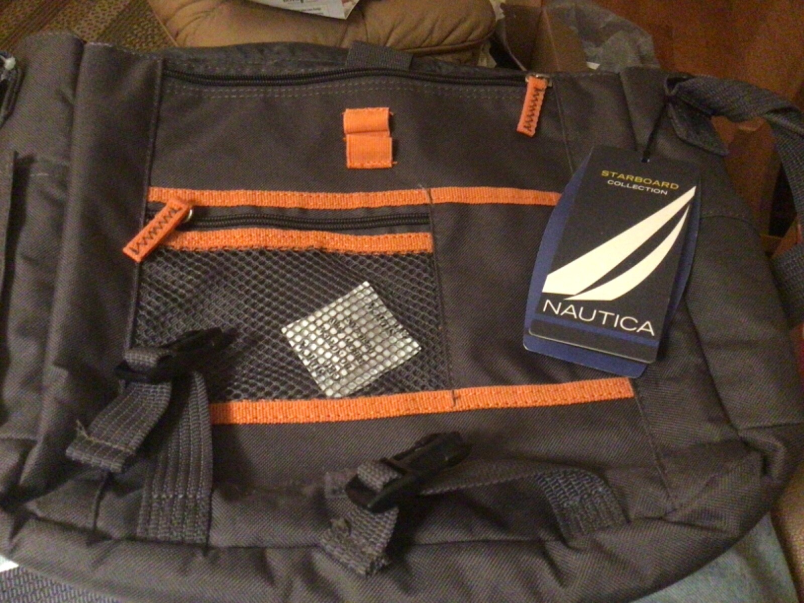 Nautica Starboard Collection  Carry On luggage bag brown/orange. NEW WITH TAGS