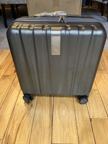 Hanke Carry On Luggage Suitcase with Wheels 16in Spinner Luggage Gray